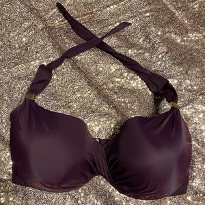 Victoria’s Secret Push Up Underwire Bikini Top Eggplant Purple 38DDD